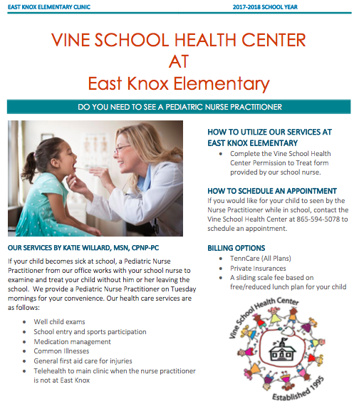 Vine School Health Clinic Flyer Vine School Health Clinic Flyer